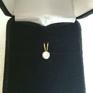 14K Gold CZ pendant